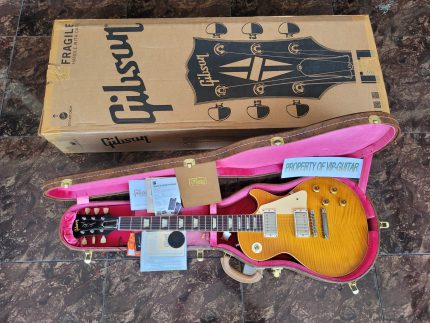 GIBSON CUSTOM SHOP USA LES PAUL 1959 VOS DIRTY LEMON AAAAA GRADE FLAME