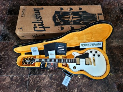 GIBSON CUSTOM SHOP USA LES PAUL CUSTOM ALPINE WHITE GOLD HARDWARE 2025