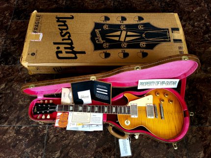 GIBSON CUSTOM SHOP USA SPECIAL ORDER LES PAUL STANDARD 1959 VOS DIRTY LEMON AAAAA GRADE FLAME 1 PIECE MAHOGANY BODY