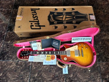 GIBSON CUSTOM SHOP USA LES PAUL 1959 VOS ICE TEA WITH AAA FLAME S/N 944147